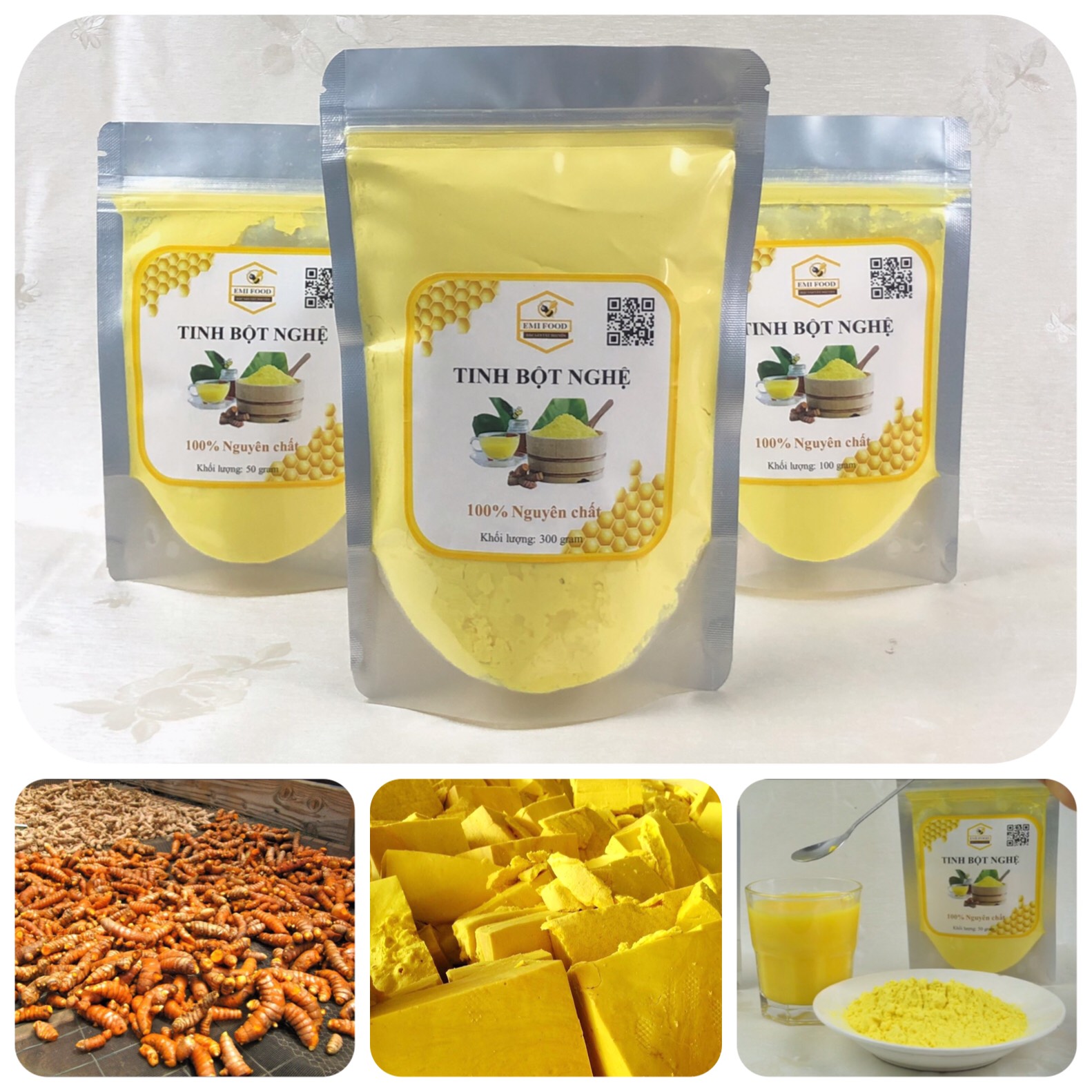 Tinh Bột Nghệ Nguyên Chất Đăk Lăk 50 gram
