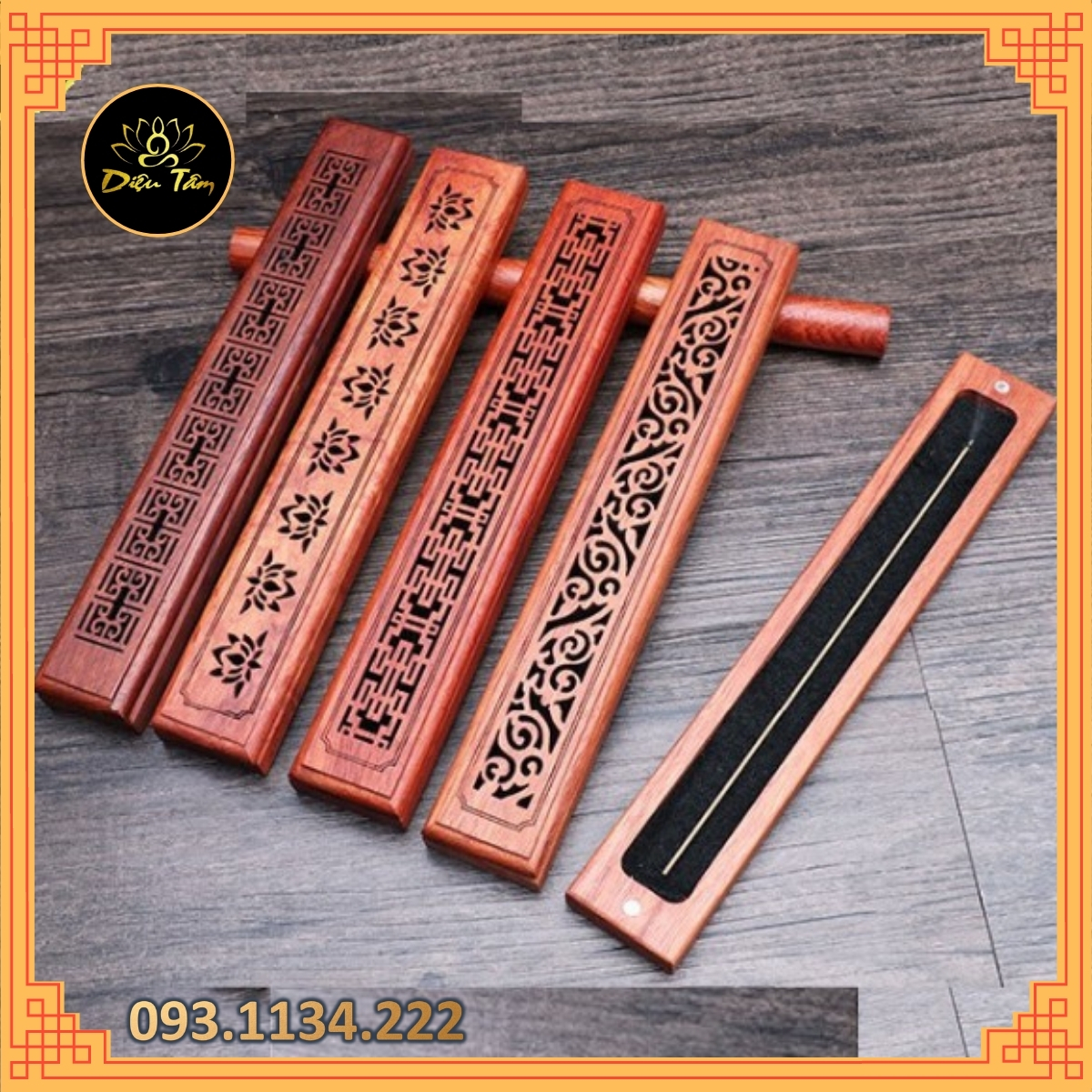 Wooden incense burner box-wooden incense burner without toothpick stick with burning lining