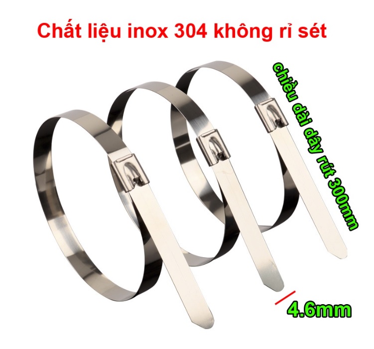 Tui 100 day rut inox 304 kich thuoc 4.6x400mm