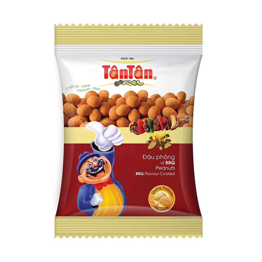10 gói Đậu phộng vị BBQ Tân Tân (50g/gói)