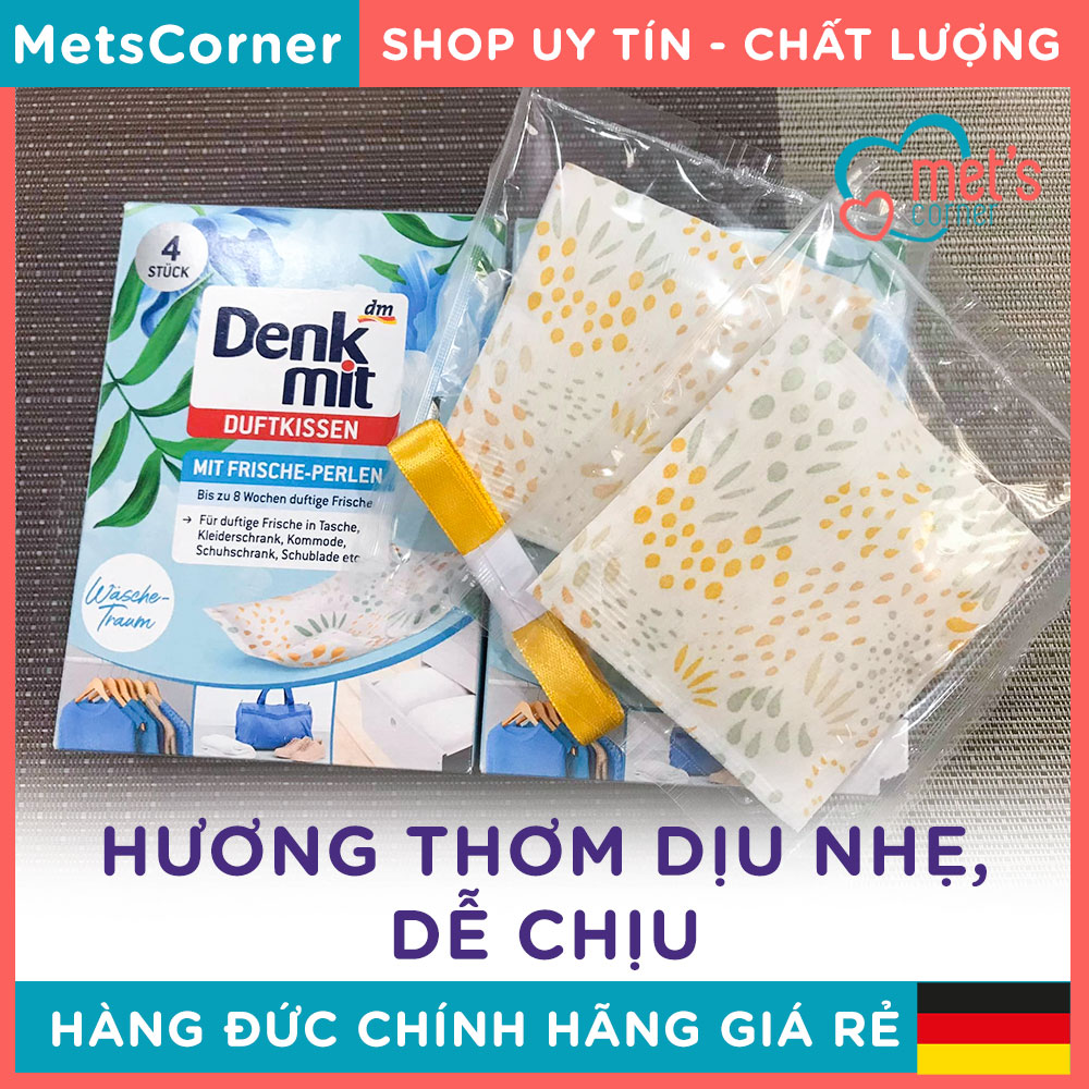 Túi Thơm Tủ Quần Áo Denkmit Đức 4 Túi – Lưu Hương Đến 8 Tuần, Khử Mùi Ẩm, Hương Waschetraum Dịu Nhẹ