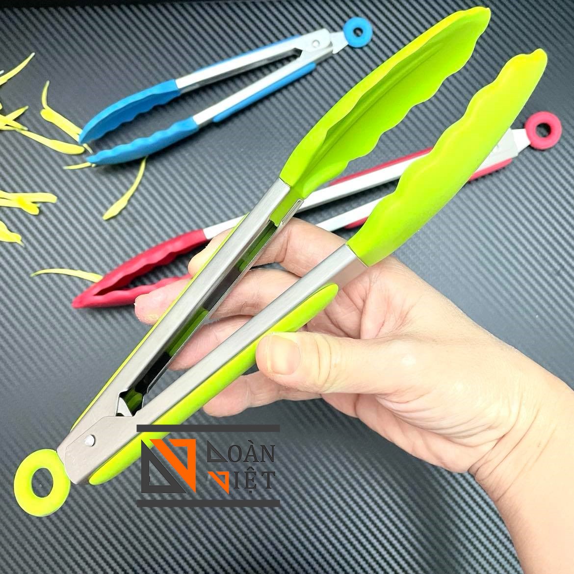 Kẹp Gấp Thức Ăn Inox Bọc Silicon - Nhiều Size
