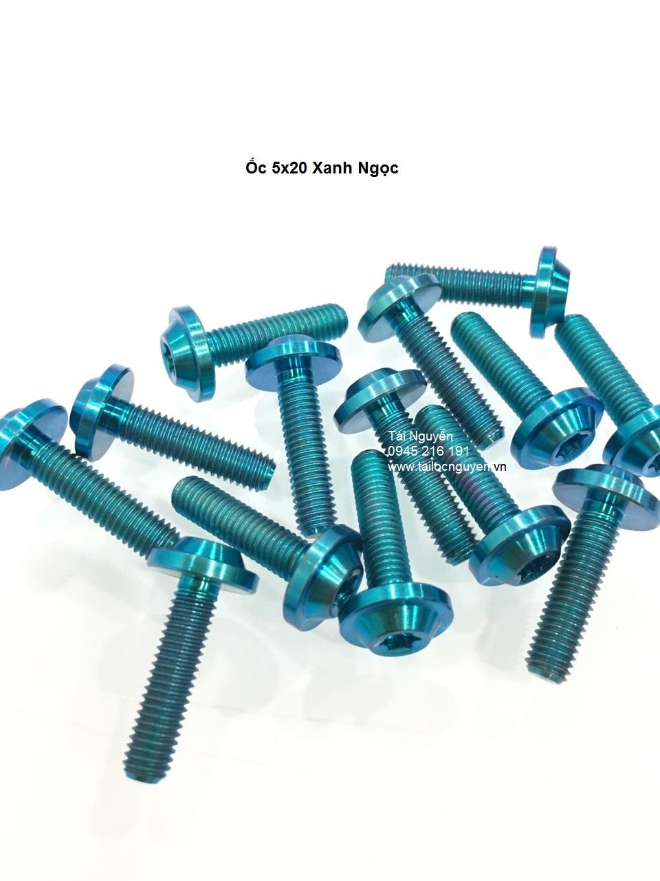 [HCM]ỐC GR5 TITANIUM XANH NGỌC SIZE 5LI VÀ 6LI
