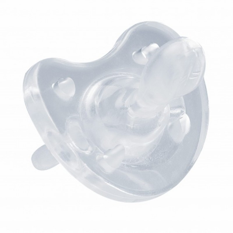 [Tặng quà] Ty ngậm silicone Chicco Physio Soft Trắng ( Tặng 01 nút bịt ổ điện )