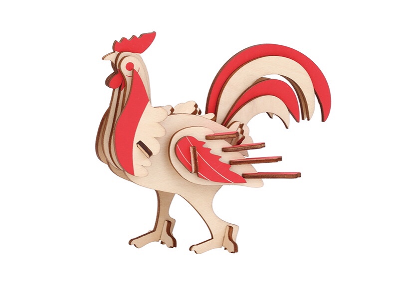 Đồ chơi lắp ráp 3D gỗ mô hình Con Gà- Chicken cắt laser