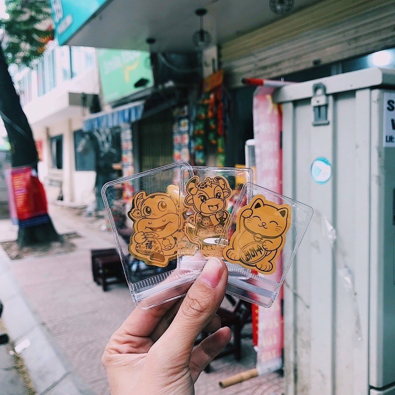 Miếng dán Mèo Thần Tài , Trâu Vàng hút lộc