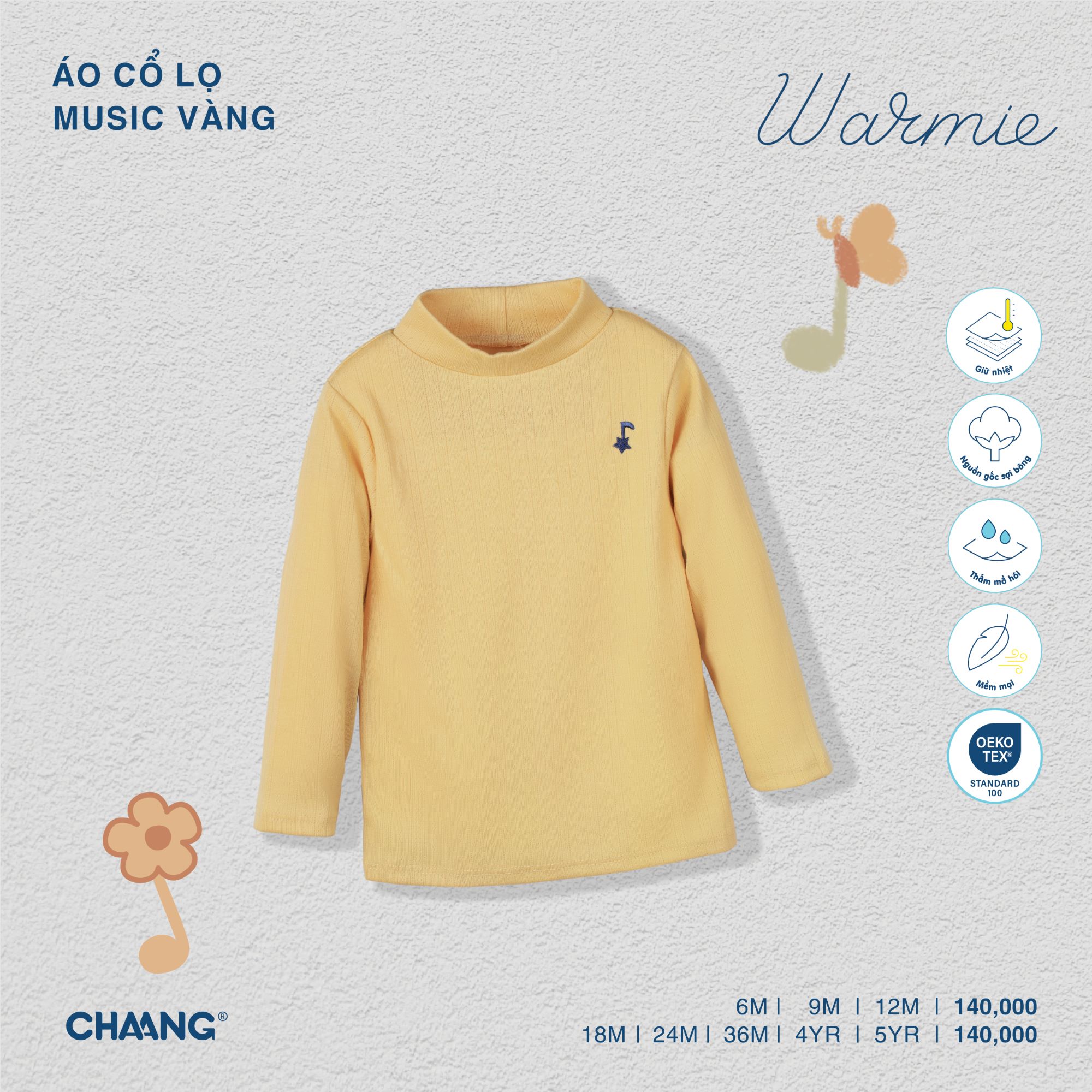 [CHAANG] Áo dài tay cổ lọ Music Chaang