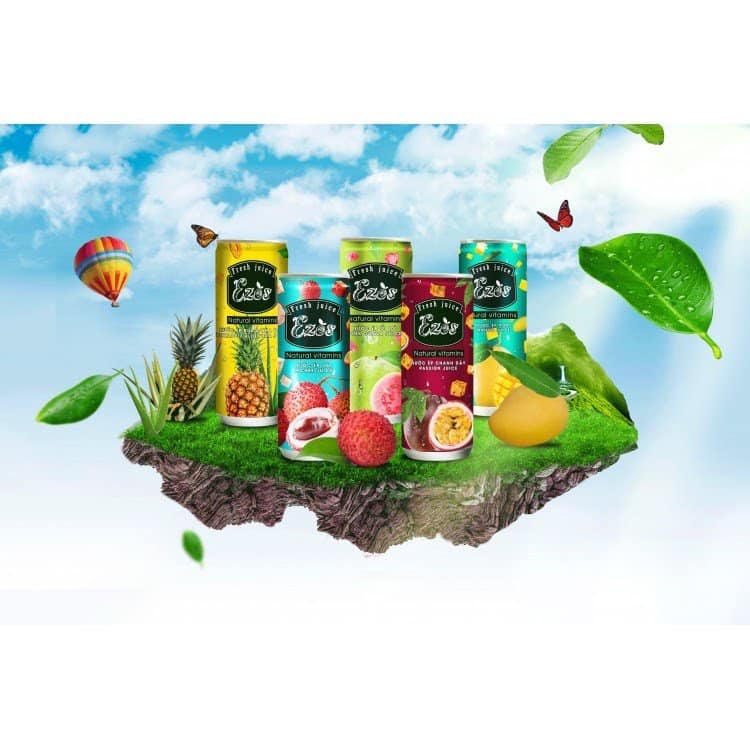 [HCM]NƯỚC ÉP ỔI  EZOS SASCO (THÙNG 30 LON)