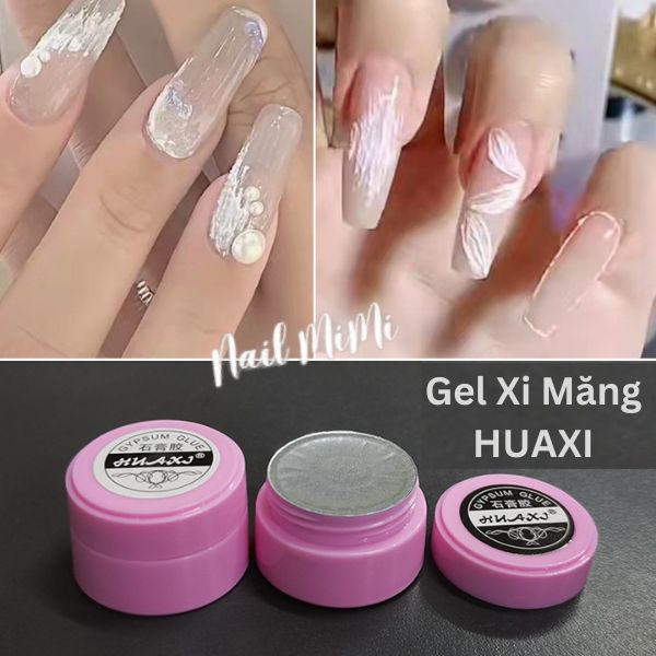 Gel Xi Măng Huaxi Trắng Đen Trang Trí Móng