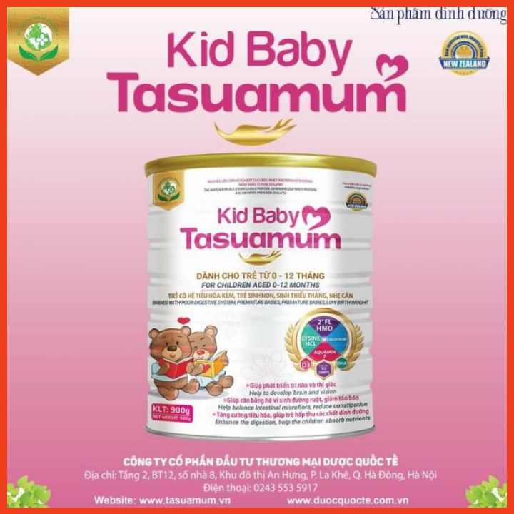 [ HÀNG CHÍNH HÃNG  ] Sữa Bột KID BABY  TASUAMUM 900g