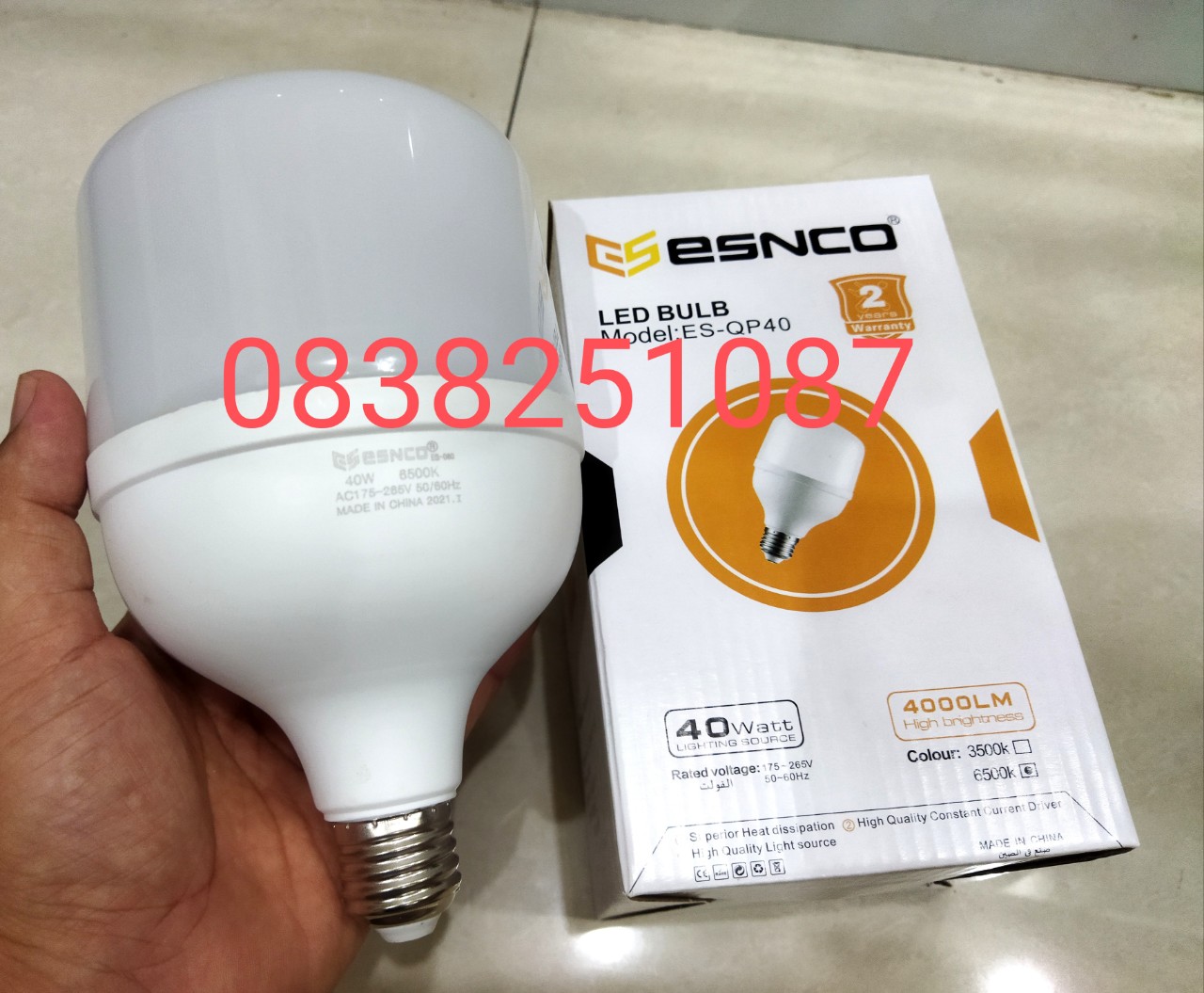 Bộ 2 bóng đèn led trụ 40w e27 công suất lớn tiếc kiệm điện siêu sáng