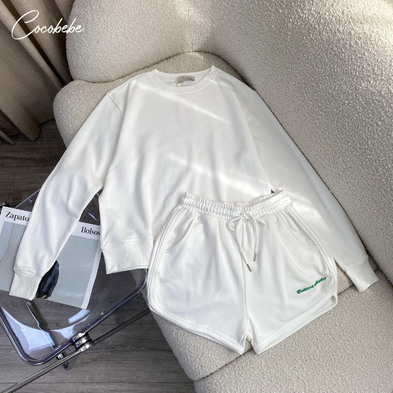 Set Quần Short Thun + Áo Tay Dài Cocobebe C0215