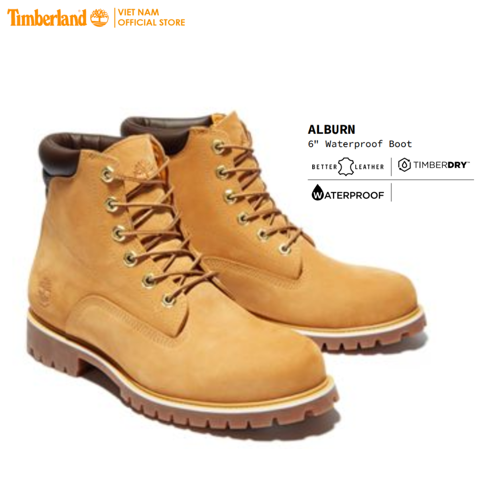 [Sale] Timberland Giày Thể Thao Nam 6 inch Basic Alburn Boot WP Wheat Nubuck TB03757824