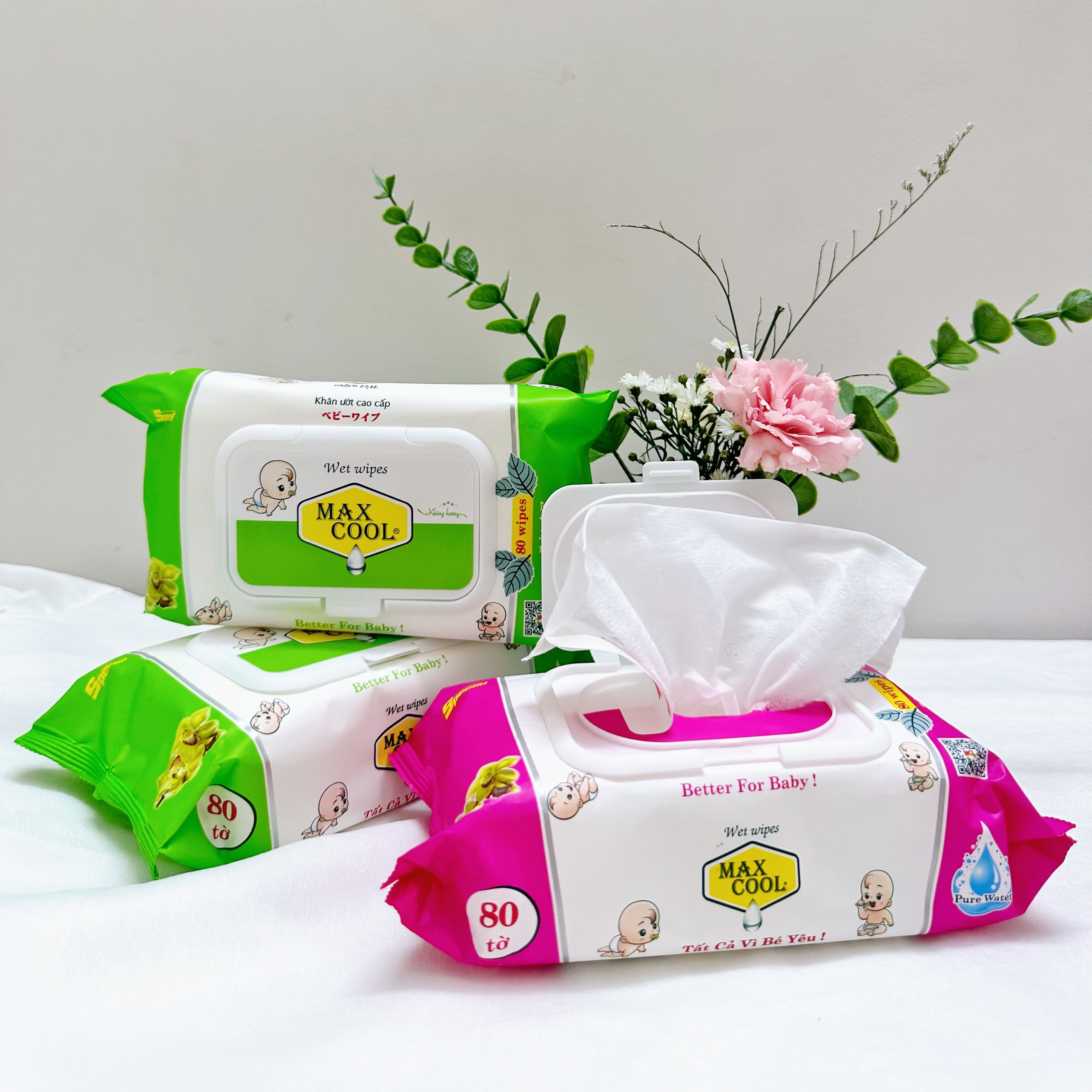 Khăn giấy ướt cao cấp 80 Tờ Max Cool (HÀNG CHÍNH HÃNG)