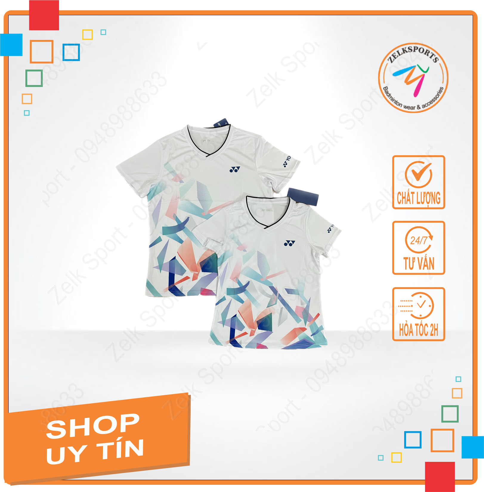 Áo cầu lông yonex 22058 trắng