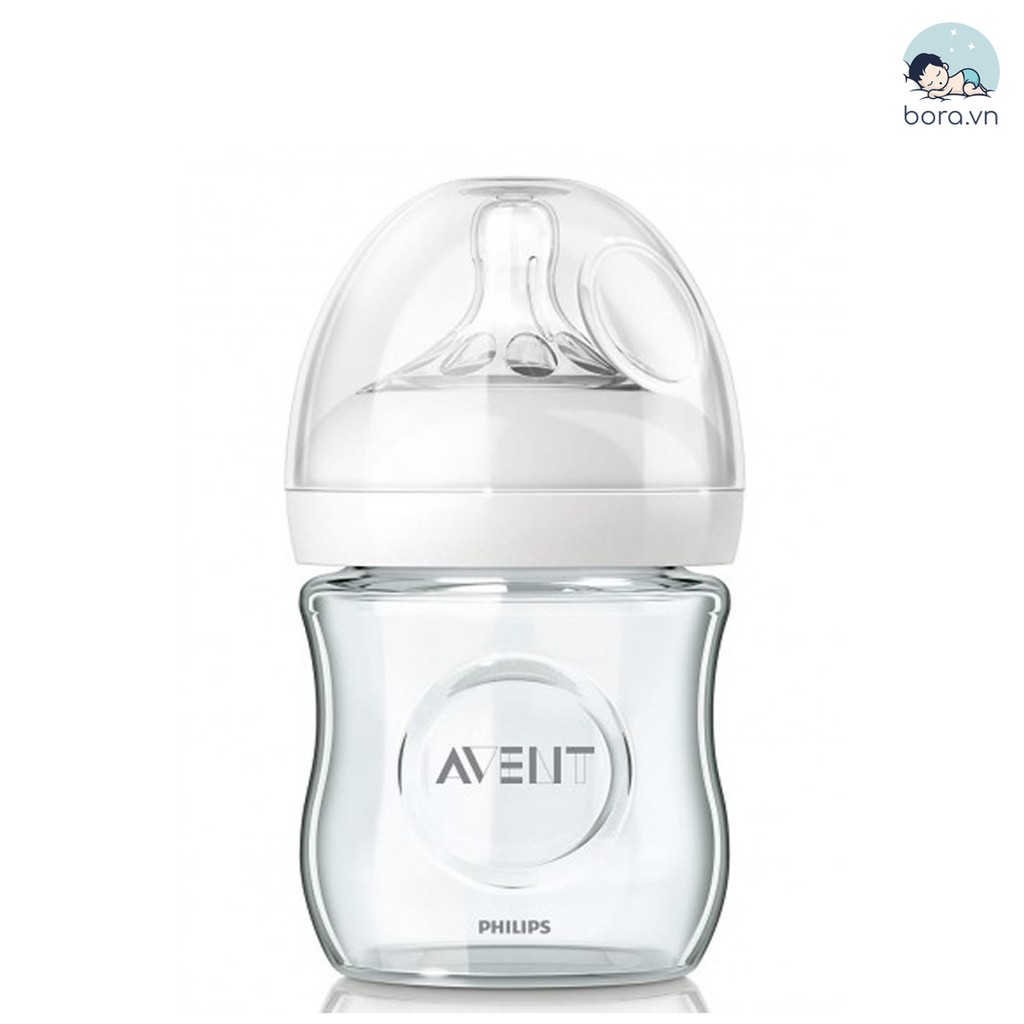 Bình sữa Avent Natural thủy tinh 60ml 120ml 240ml [Được chọn núm 0 - Y][Cam kết chính hãng]