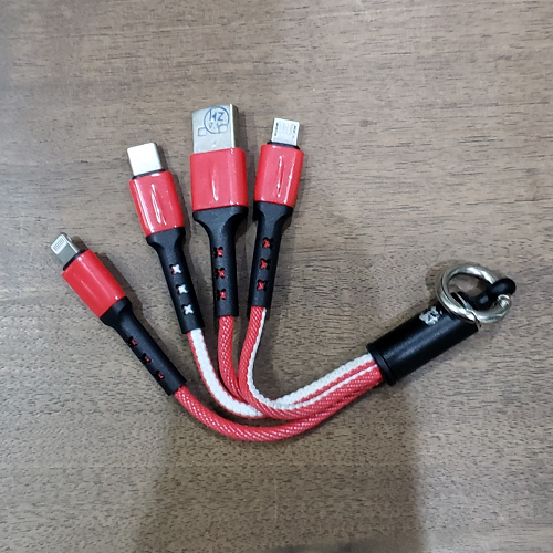Cáp Sạc Ngắn 15cm 3 đầu LIghtning - TypeC - Micrro Dây dù