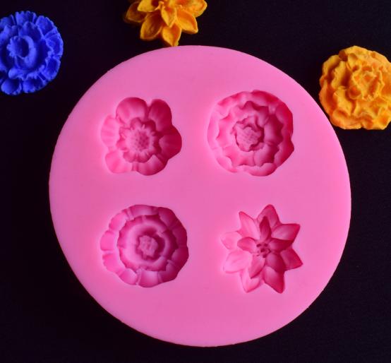 Khuôn silicon 3D hoa phăng hoa cúc