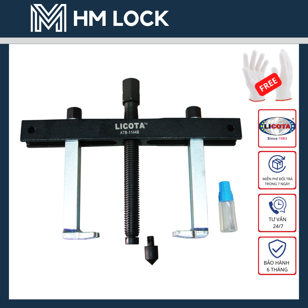 Cảo puli chữ h licota - thân 10"/250mm - chân 4"/100mm - thép cr-mo siêu cứng, không gỉ cao cấp - hm lock