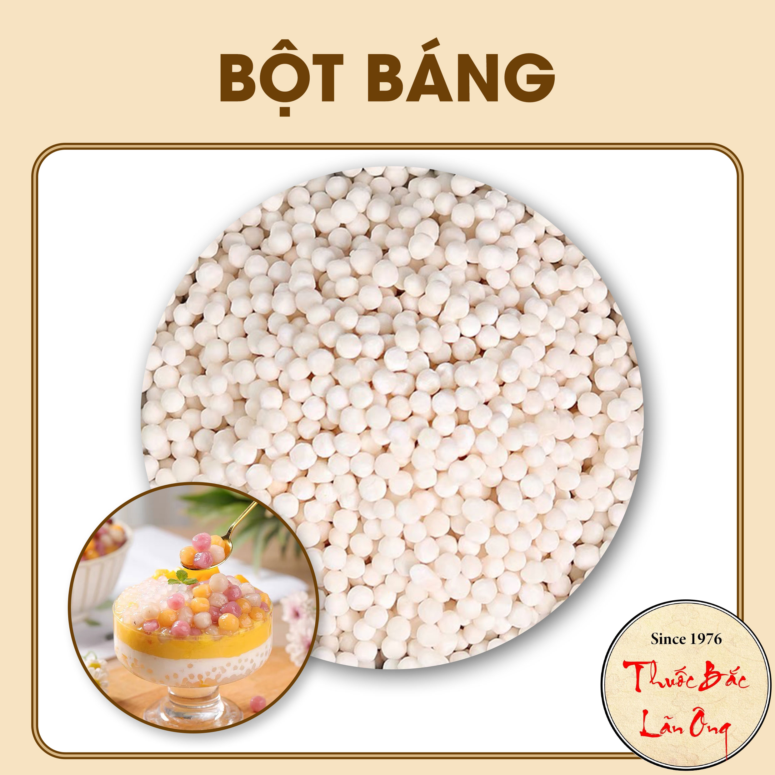Bột báng Thái Lan nấu chè (Trân châu nhỏ mini) - Lãn Ông