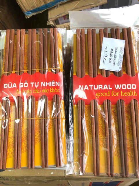 Vỉ 10 đôi đũa gỗ tự nhiên