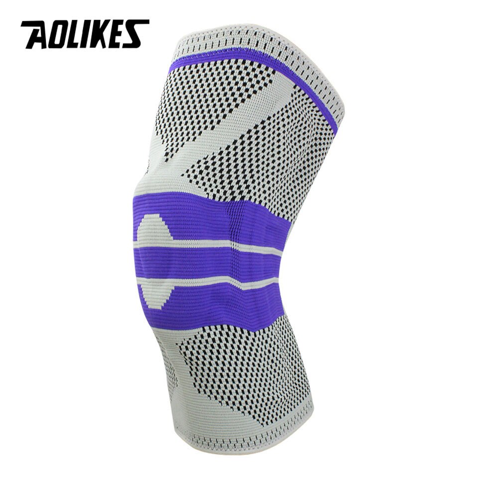 AOLIKES 1PCS Compression Knee Support Sleeve Protector Elastic Knee Pads Brace Springs Gym Sports Basketball Volleyball Running