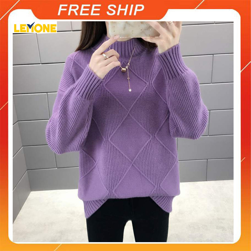 Áo len nữ Hàn Quốc dày dặn, áo len lông cừu 3 phân freesize