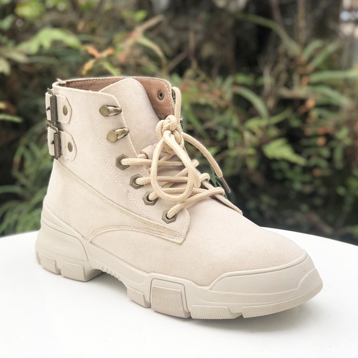 [SKM] Giày boot nữ cổ lửng da bóng thời trang sành điệu 20469
