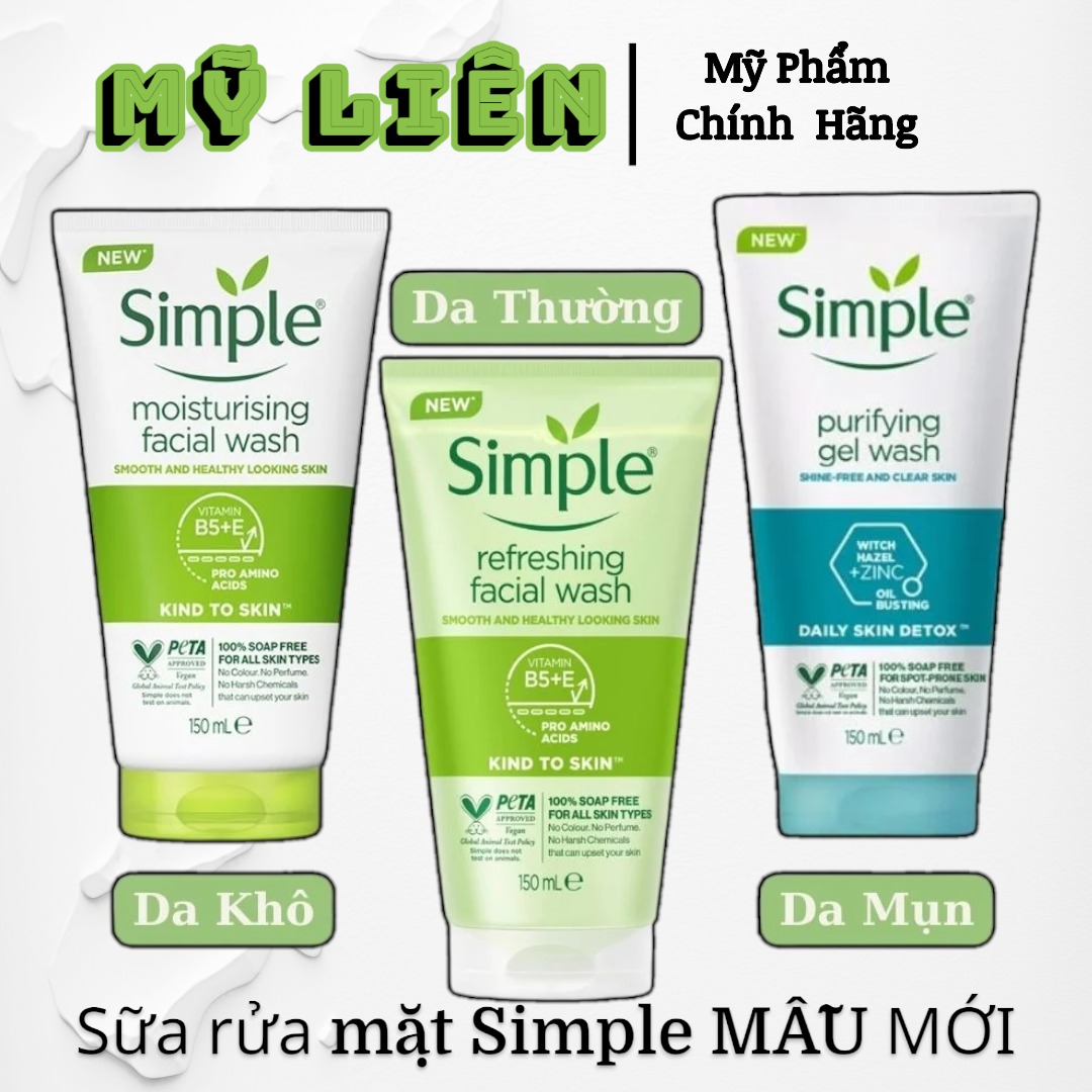 Sữa rửa mặt SIMPLE 150ml - Anh