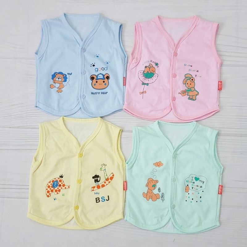 Áo gile nỉ cotton 2 lớp cho bé từ 3-10kg/ nhiều mẫu