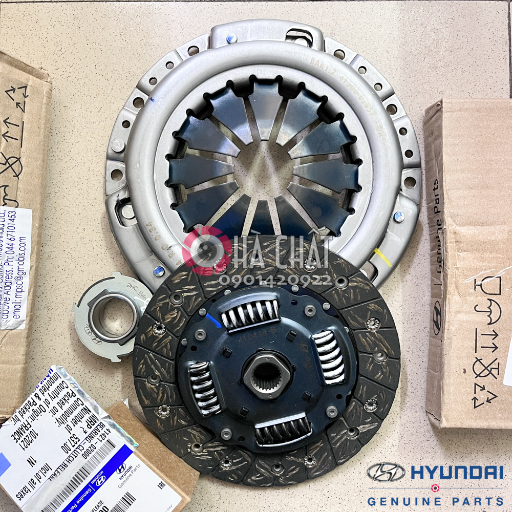 Bộ côn hyundai i10 chính hãng 🚘 nhập khẩu hyundai mobis hàn quốc 🎯 lá côn, bàn ép, bi tê 4110002857 4130002857 414210200