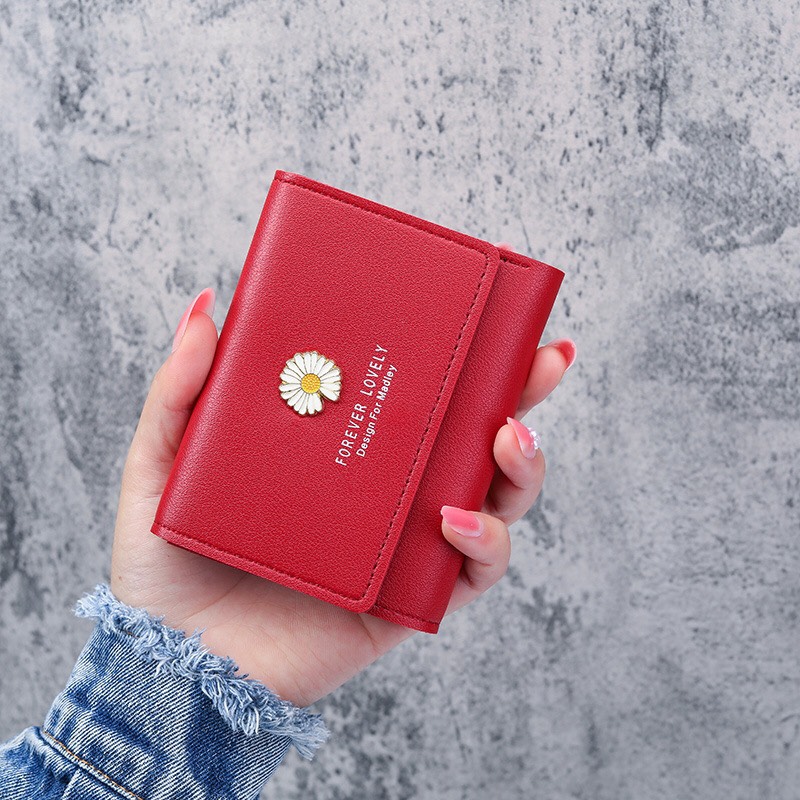 Ví Ngắn Nữ Cầm Tay 453 FOREVER YOUNG Đính Hoa Cúc Hot Trend