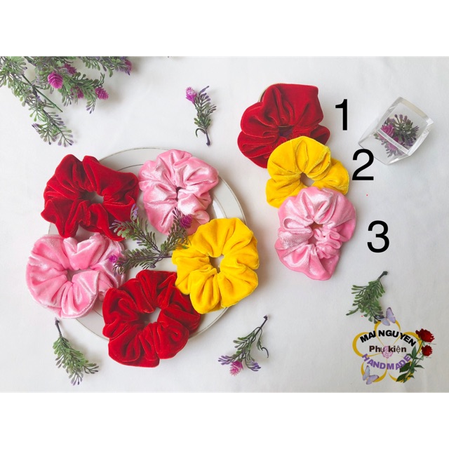 [HCM]scrunchie dây cột tóc vải nhung mịn lắm ạh