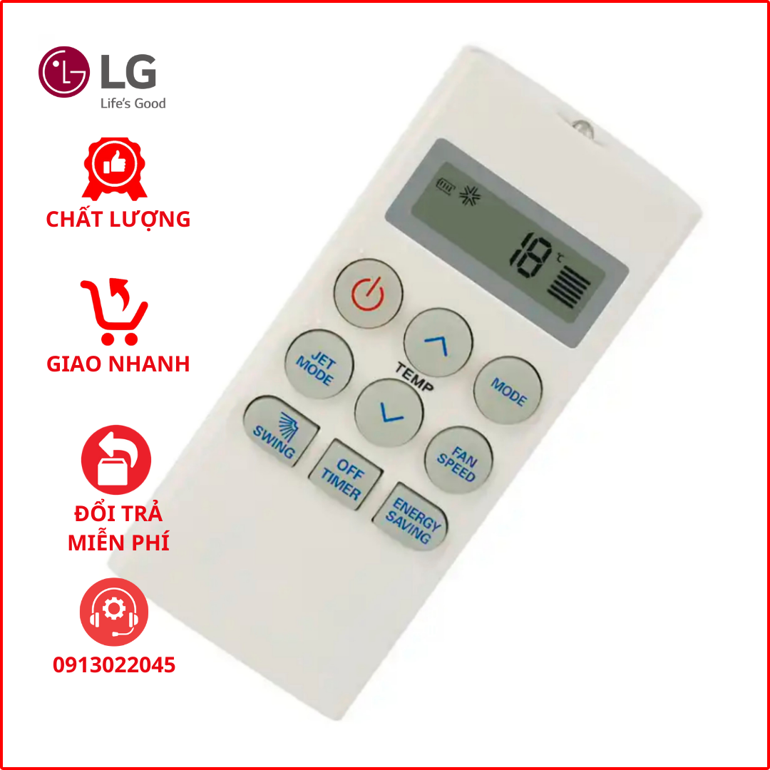 Điều khiển cho điều hòa 1 chiều LG (Lùn).
