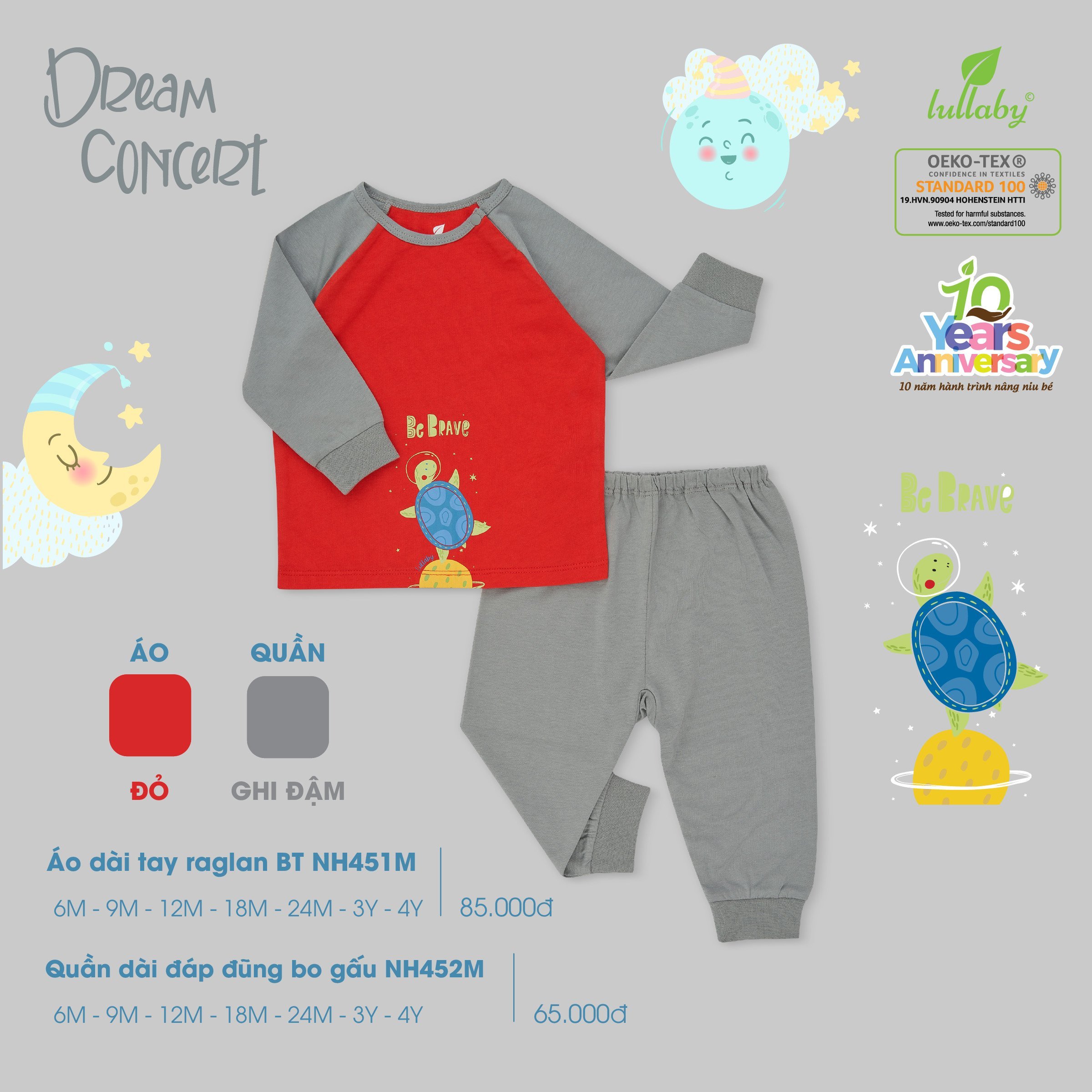 Chỉ gồm áo lullaby áo dài tay raglan bt nh451m& 453m - 24m-4y