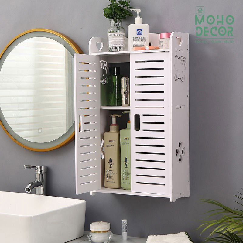 Tủ treo nhà tắm WC 2 tầng chống nước, chống mối mọt