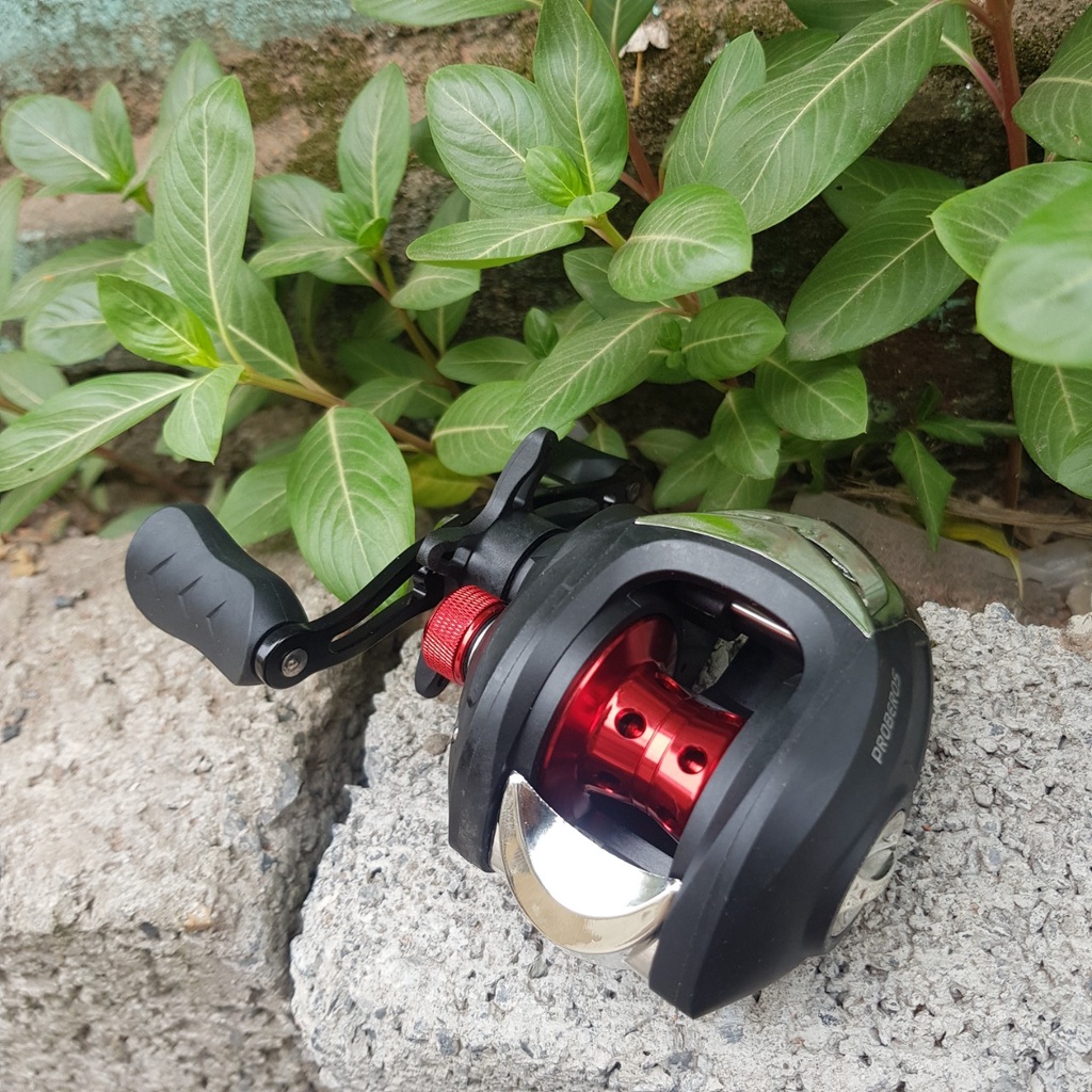 Máy câu ngang _ máy ngang câu lure proberos đen máy câu cá lóc