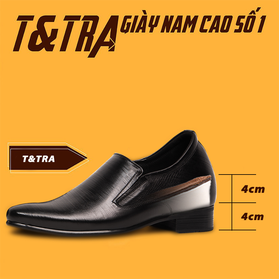 [8CM] Giày Tăng Chiều Cao Nam T&Tra S970 Đen Sọc - Cao Bí Mật Từ Bên Trong