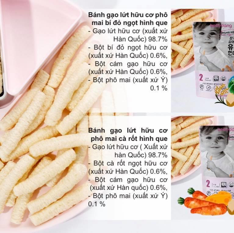 Bánh gạo hữu cơ Bebedang Hàn Quốc