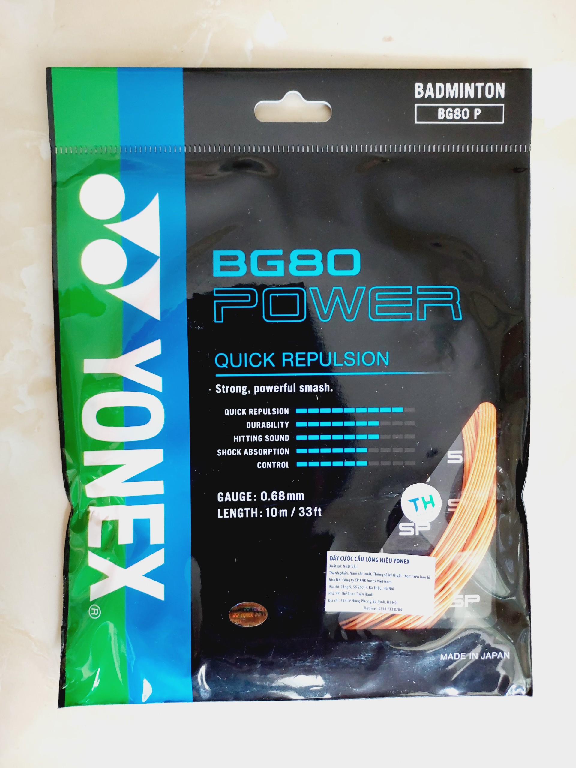 Dây cước đan vợt cầu lông Yonex BG80 Power (chính hãng)