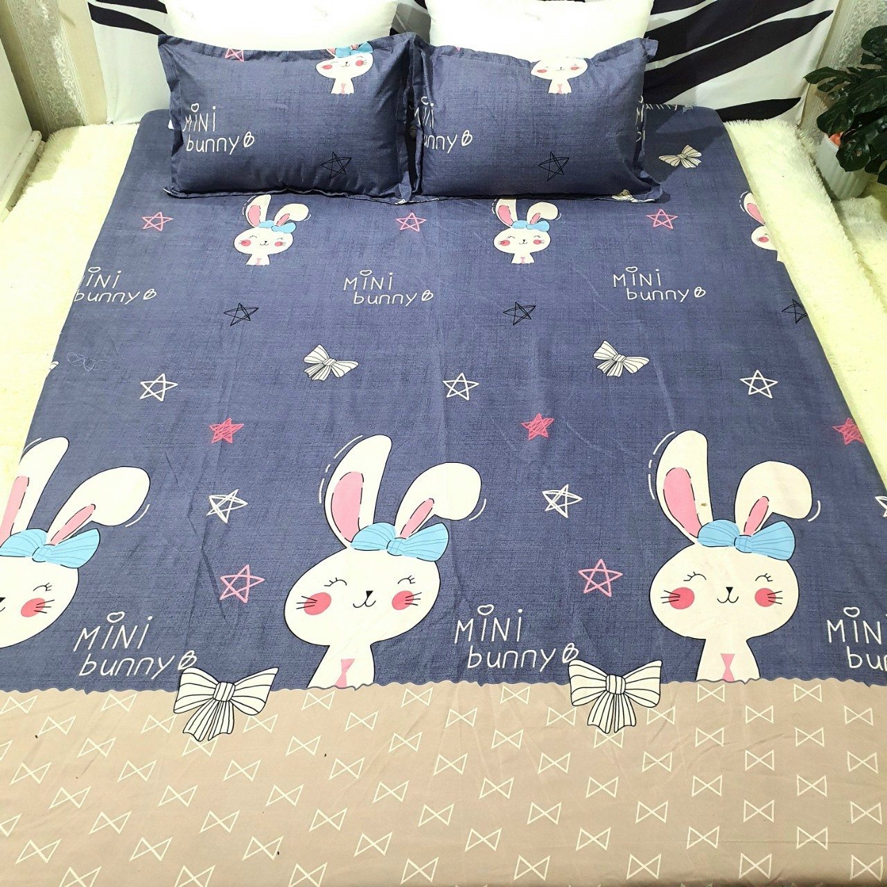 Set Ga Gối 3 Món ( 1 Drap + 2 Vỏ Gối Nằm ) Không Phai , Không Xù