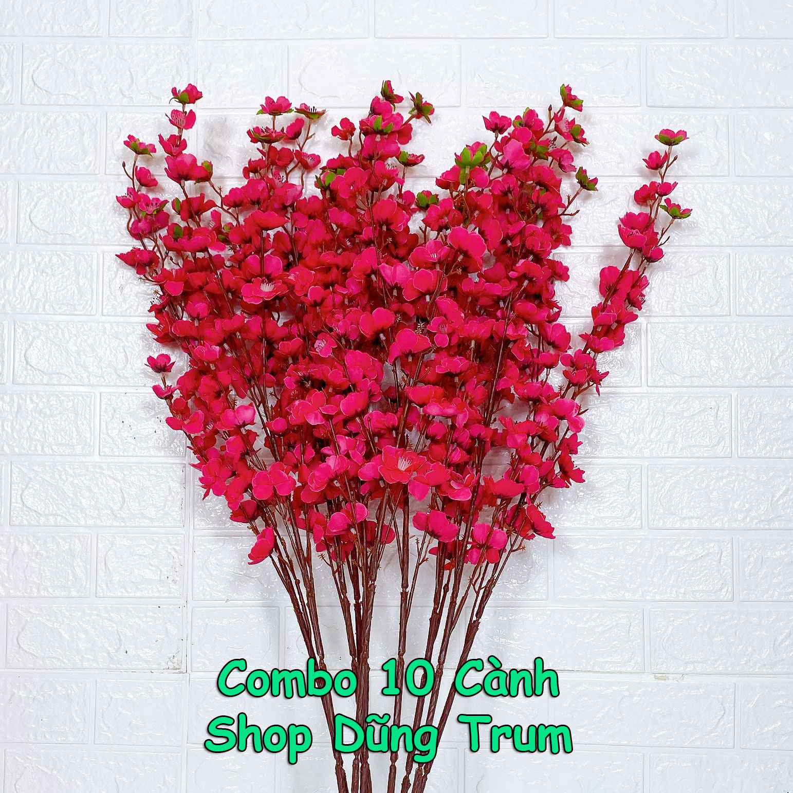 Cành mai giả cành đào giả cao 1m trang trí Tết cực đẹp (Combo 10 cành)