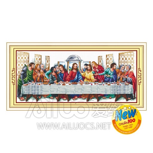 [HCM]Tranh thêu bữa tiệc ly kt 96x47 cm