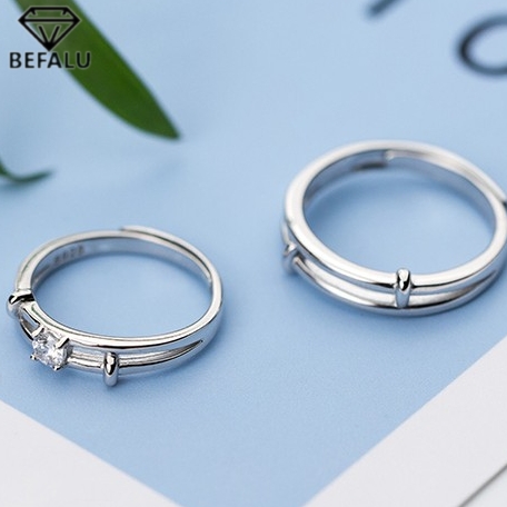 Nhẫn Đôi Bạc 925 Kiểu Hàn Quốc N26-27 Freesize- BEFALU