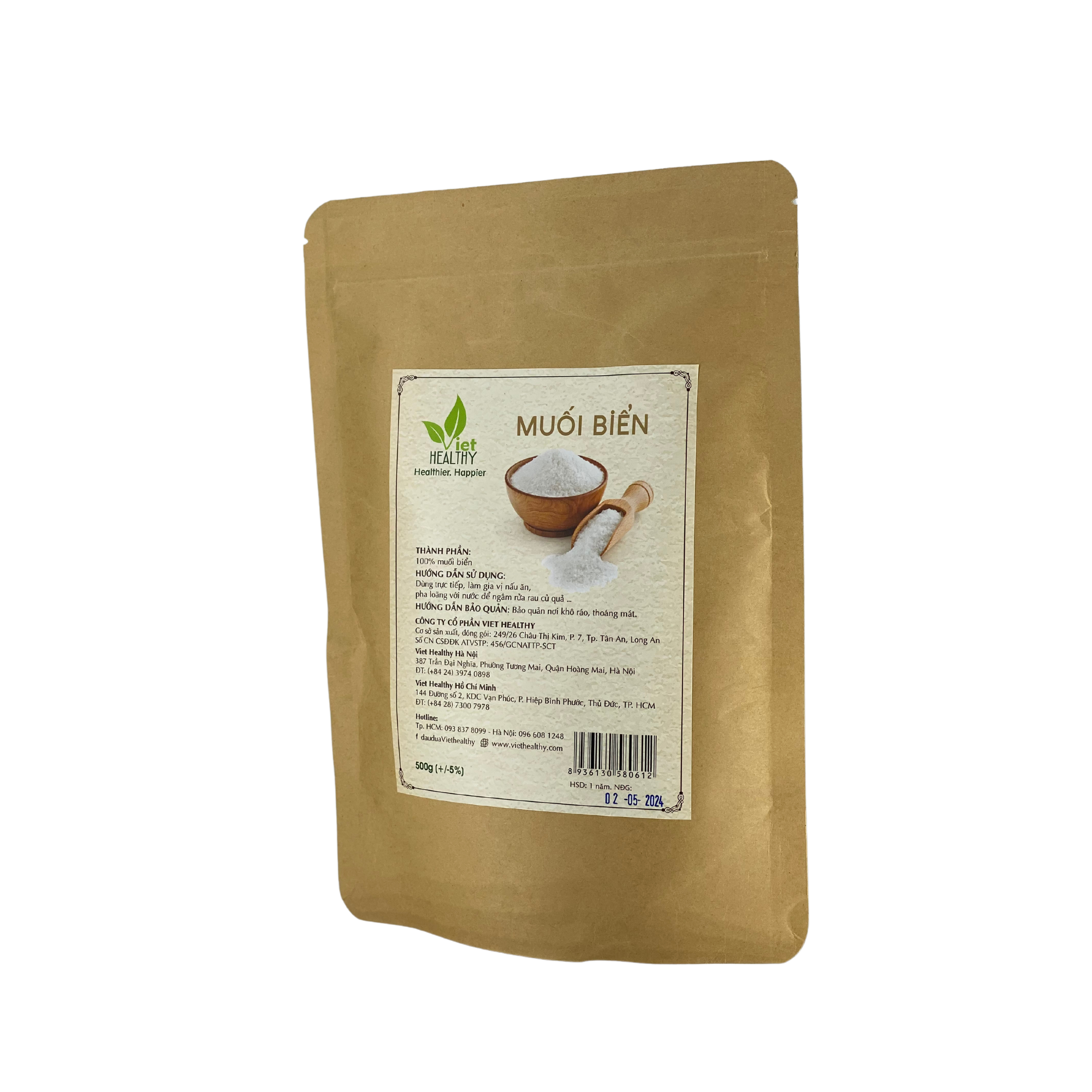 Muối biển tinh khiết Viet Healthy 500gr
