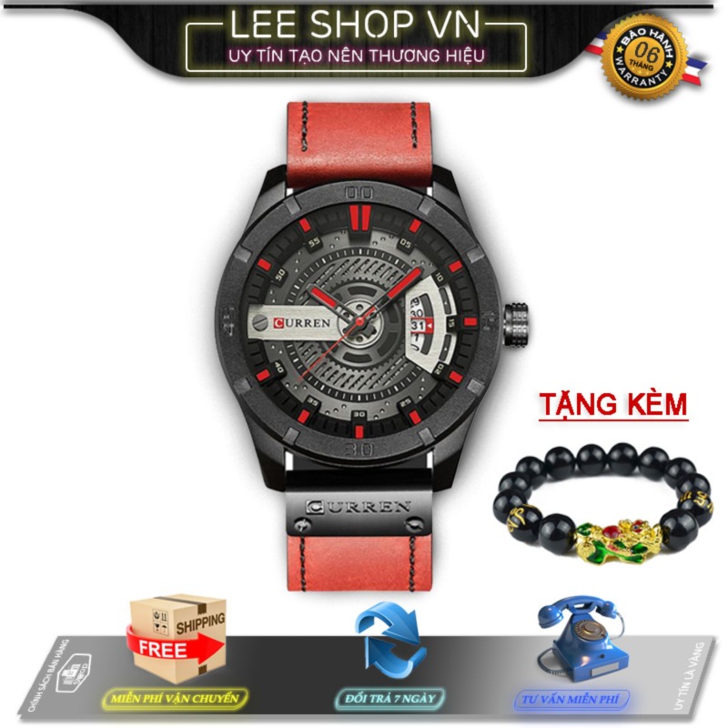 ĐỒNG HỒ NAM CURREN 8301 QUARTZ DÂY DA CAO CẤP, ĐỒNG HỒ THỂ THAO ĐỒNG HỒ ĐEO TAY CÓ LỊCH THÁNG+ TẶNG HỘP ĐỰNG BẰNG DA + VÒNG ĐEO TAY CUNG HOÀNG ĐẠO