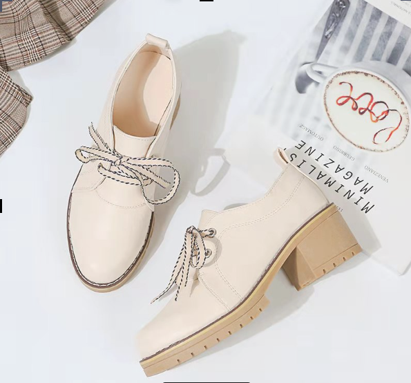 Giày Da Nữ Giày Oxford Cao Gót 5P ULZZANG