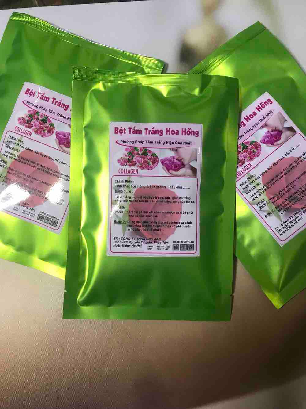 [HCM]Bột Tắm Trắng Hoa Hồng COLLAGEN