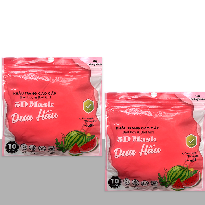 Thùng 100 chiếc khẩu trang 5d dưa hấu người lớn