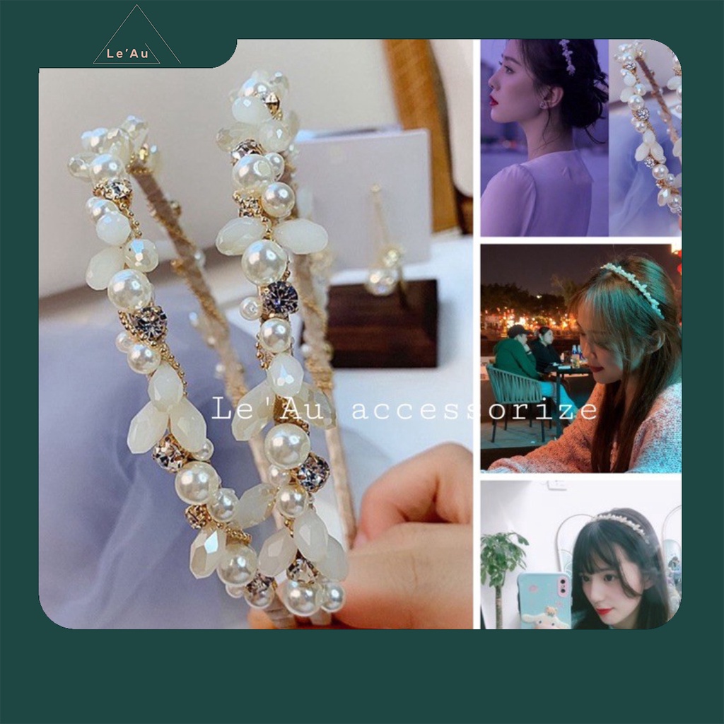 Bờm Tóc Cài Tóc Đính Đá Hàn Quốc Thời Trang Leau